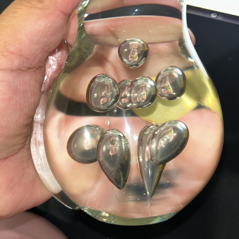 Murano Fornasa De Mvran clear Paperweight Glass Cat Sticker Italy - Picture 9 of 13